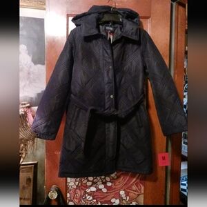Women's Quilted Black Coat M